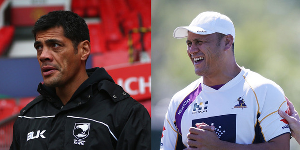 Stephen Kearney (left), David Kidwell (right), Richie Blackmore and Aussie Glenn Morrison have been shortlisted for the Kiwis coaching job. Photo / Getty Images.