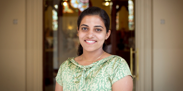 Meera Mathews, 25, from India, attends church at St. Patrick's Cathedral in the city everyday. Photo / Natalie Slade