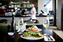Zucchini salad with the lobster roll with crisps. Photo / Babiche Martens.