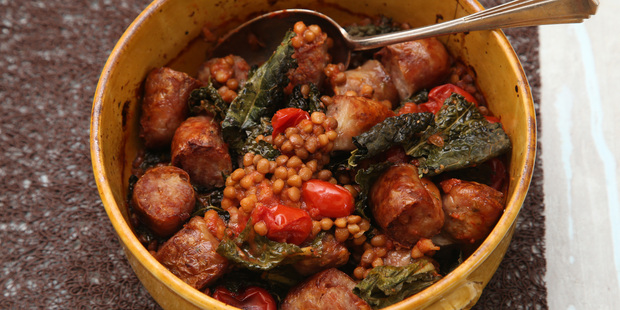 Lentils Tomato, Sausage and Cavolo Nero. Photo / Getty Images