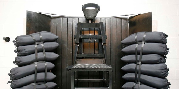 The firing squad execution chamber at the Utah State Prison in Draper, Utah. Photo / AP