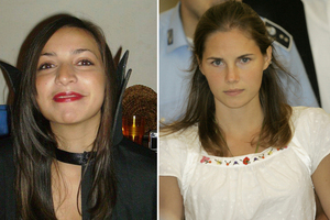 Photos combo shows, from left; Italian student Raffaele Sollecito, slain 21-year-old British woman Meredith Kercher, her American roommate Amanda Knox. Photo / AP