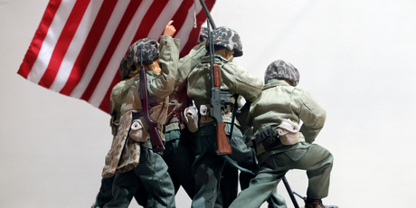 G.I. Joe action figures portray Raising the Flag on Iwo Jima.
Photo / AP