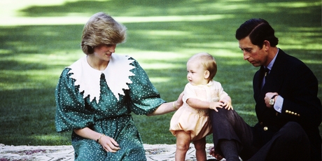 Prince Charles, Princess Diana and Prince William on the front lawn of Government House, Auckland, 1983. Photo / New Zealand Woman's Weekly