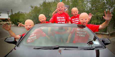 This group of friends is heading to the Wellington Sevens Rugby tournament this weekend. Photo / Warren Buckland