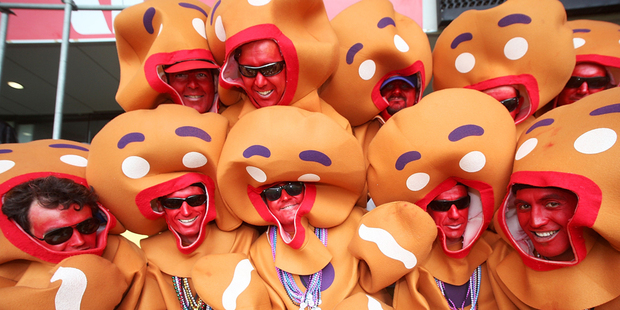 Rugby Sevens fans enjoy the atmosphere during last year's Wellington Sevens. Photo /Getty Images