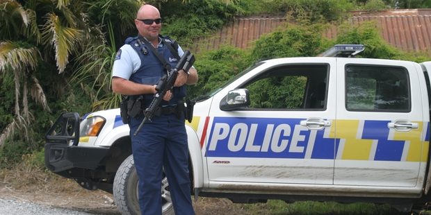 Senior Constable Rhys Dempster, one of a number of officers who cut off any potential escape route for a burglary suspect at Victoria Valley on Tuesday.
