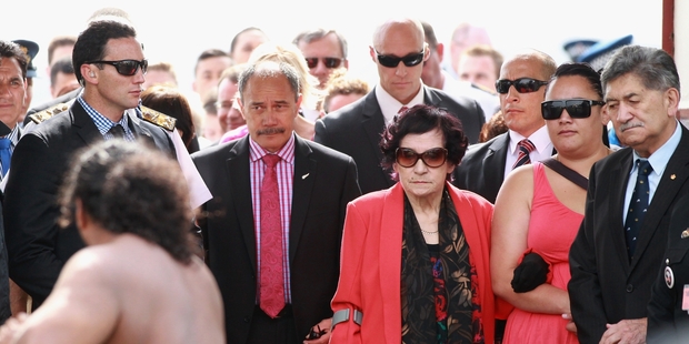 Governor-General Sir Jerry Mateparae says he was unaware someone had called for his head to be cut off as he was accompanied on to Te Tii Marae by Titewhai Harawira yesterday. Photo / Getty Image