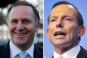Prime Minister John Key and his Australian counterpart Tony Abbott. Photos / Christine Cornege/Mark Graham