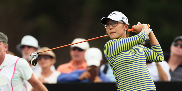 Lydia Ko with a drive during the final round of the New Zealand Open. Photo / Getty Images