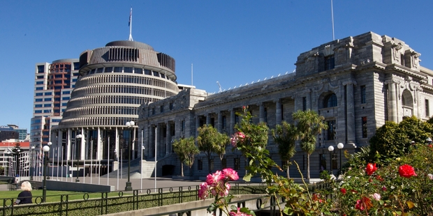 A man who produced an imitation air gun on the grounds of Parliament last night put the complex into lockdown. Photo / APN
