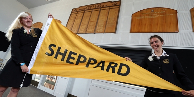 House captains Juliet Esveld (left) and Geneva Hamilton, of new house Sheppard at Girls' High. Photo/John Stone