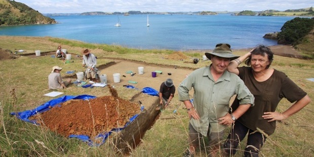 Ian Smith and Angela Middleton at the dig site.