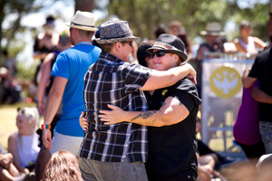 Claire Southern (L) with her partner Kerrie Vasey at The Big Gay Out held at Coyle Park. Photo / Dean Purcell