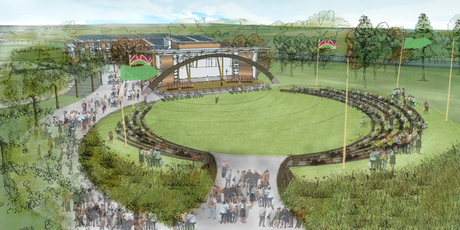 An artist's impression of the Tuhoe Te Uru Taumatua project. Photo / Jasmax and Tuhoe