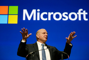 Former Microsoft CEO Steve Ballmer was known for a blustery style - different from the more calming approach seen from new head Satya Nadella. Photo / AP