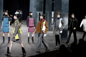 Alexander Wang's futuristic Fall 2014 collection modeled during Fashion Week in New York. Photo / AP