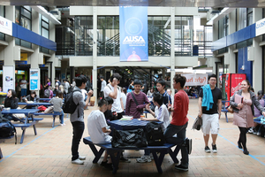 International students mix freely at Auckland Uni's city campus. Photo / Greg Bowker