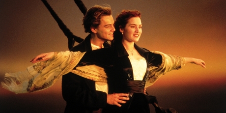 Leonardo DiCaprio and Kate Winslett in 'Titanic'.