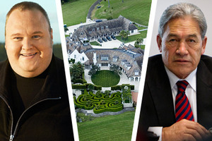 Kim Dotcom and Winston Peters. Photo / Charles Howells, NZH, HBT