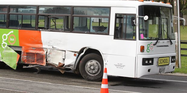 Traffic has been diverted around a crash involving a truck and a bus near Te Puke. Photo by John Borren