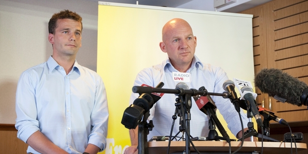 Jamie Whyte, right, with Act Party colleagues including David Seymour, can help steer election debate away from populist claptrap. Photo / Natalie Slade