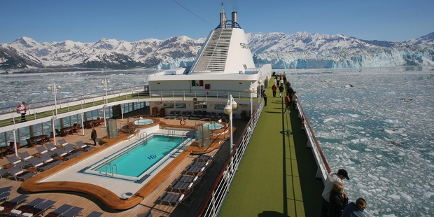 The Silver Shadow cruise ship in Alaskan waters.