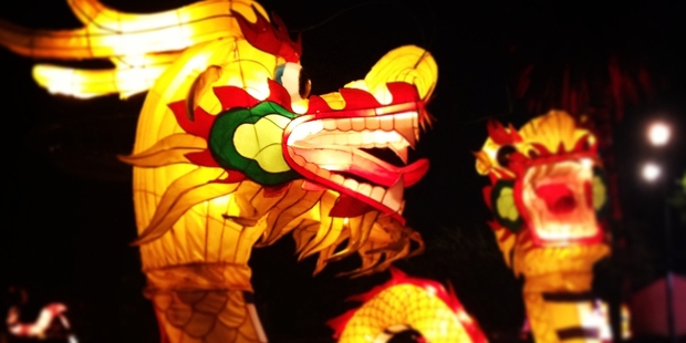 Fiery dragons light up the night. Photo / Natalie Salde