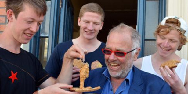 University of Otago student flatmates say gaining sponsorship from Pic's Really Good Peanut Butter owner Bruce Picot is better than winning Lotto. Photo / Stephen Jaquiery