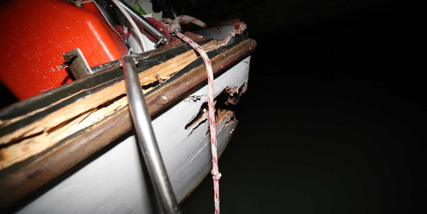 The yacht was extensively damaged in the incident. Photo / Chris Loufte