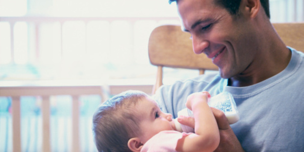 During the first year new fathers experience a drop of testosterone. Photo / Thinkstock