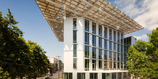 The Bullitt Center in Seattle works like a plant (powered by sunlight and able to harvest rainwater), produces no waste and is ecologically restorative. Photo / Joshua Fisher