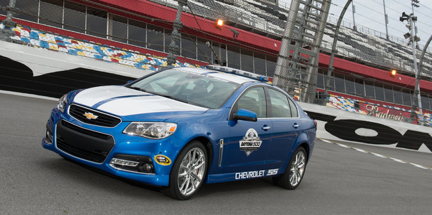 Built in Aussie by Holden, the Chevrolet SS pacecar which caught fire at Daytona International Speedway.