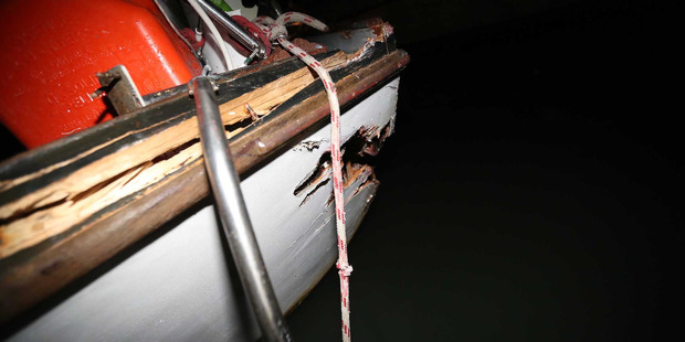 The yacht was extensively damaged in the incident. Photo / Chris Loufte