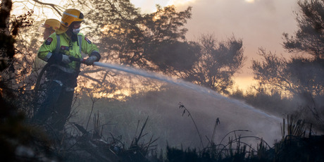 Firefighters at the scene. PHOTO/Stephen Parker