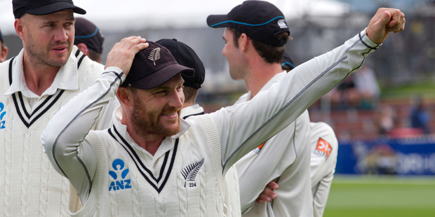 New Zealand captain Brendon McCullum after drawing the second cricket test to take a 1-0 series win over India. Photo / Mark Mitchell