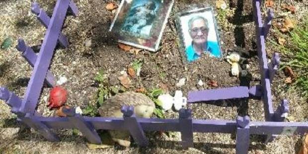 The grave of Stephanie Pinkerton's daughter and her father has been destroyed by vandals.