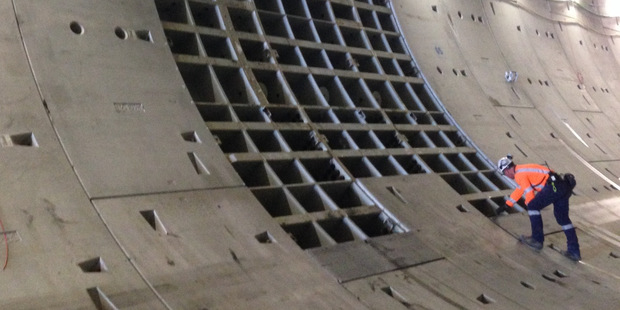 Inside the Waterview tunnel that Fletcher is building.