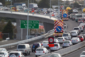 Congested traffic near Newmarket. Photo / Richard Robinson