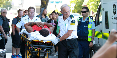 A man was taken from Hastings District Court by ambulance after he jumped out of the dock during a court appearance. Photo/Duncan Brown