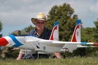 READY FOR TAKE-OFF: Model Flying Hawke's Bay Inc member Harvey Stiver with his Douglas McDonnell F-15 Eagle jet that he will be flying at this weekend's Warbirds Over Awatoto. PHOTO/DUNCAN BROWN HBT140994-03 READY FOR TAKE-OFF: Model Flying Hawke's Bay Inc member Harvey Stiver with his Douglas McDonnell F-15 Eagle jet that he will be flying at this weekend's Warbirds Over Awatoto. PHOTO/DUNCAN BROWN HBT140994-03