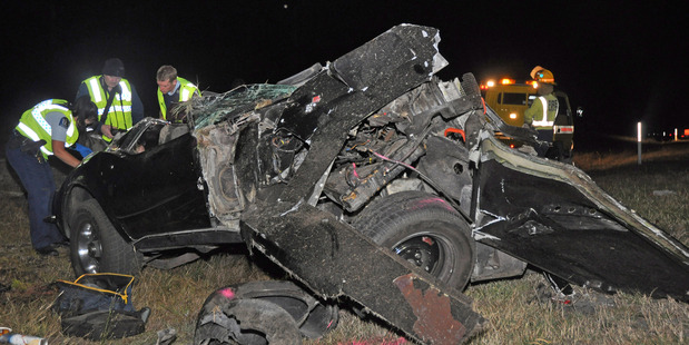 The wreckage after the crash. Photo / John van de Ven