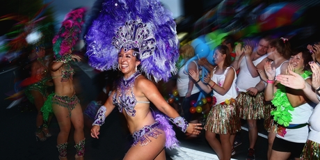 More than 40 floats and groups partied down Ponsonby Rd in the Pride Parade. Photo / Getty Images
