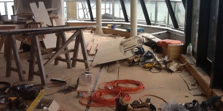 Inside Kevin Pugh's apartment while it was being used by the contractor.