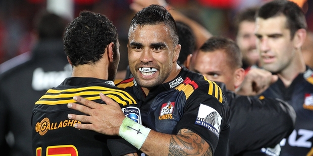 Liam Messam celebrates after the Chiefs' victory. Photo / Getty Images