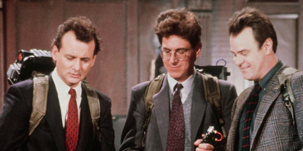 Bill Murray, Harold Ramis and Dan Aykroyd in their hit comedy Ghostbusters.