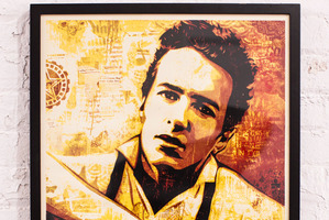 Joe Strummer portrait by Shepard Fairey.