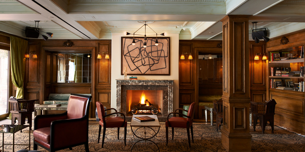 The lobby at The Marlton Hotel in Greenwich Village. Photo / Supplied