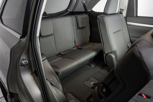 The third row of seats in the Toyota Highlander base model GX