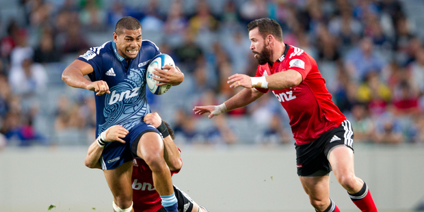 Super Rugby: Blues Charles Piutau in action against the Crusaders at Eden Park, Auckland. February 2014 New Zealand Herald Photograph by Richard Robinson.